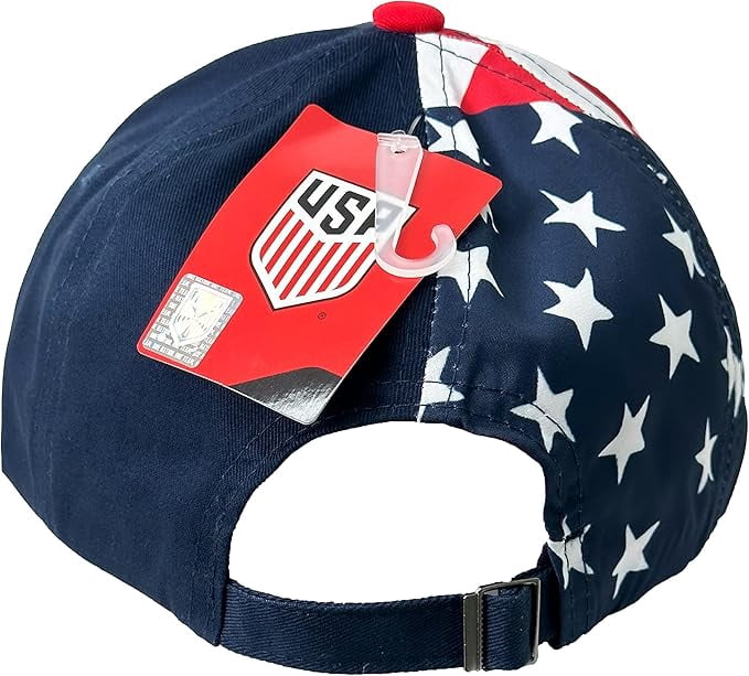 Icon Sports U.S. Soccer American Flag Cap, 100% Cotton, Blue, OSFM, 1-Pack