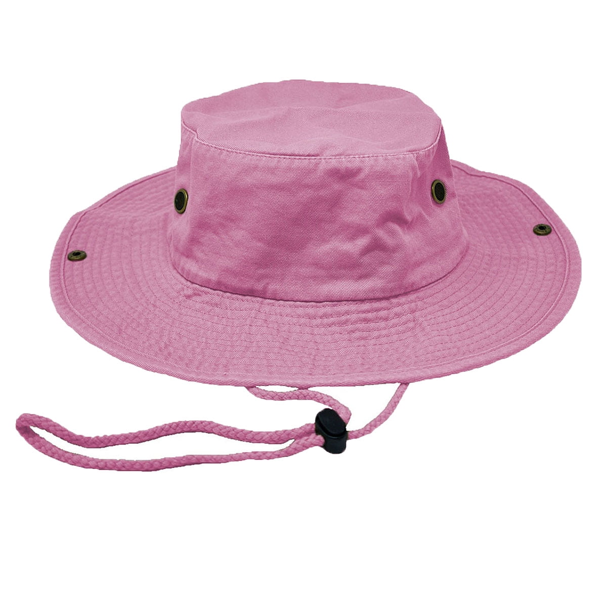 Glory Max Classic 100% Cotton Wide Brim Bucket Hat Summer Outdoor Boonie Pink Hats