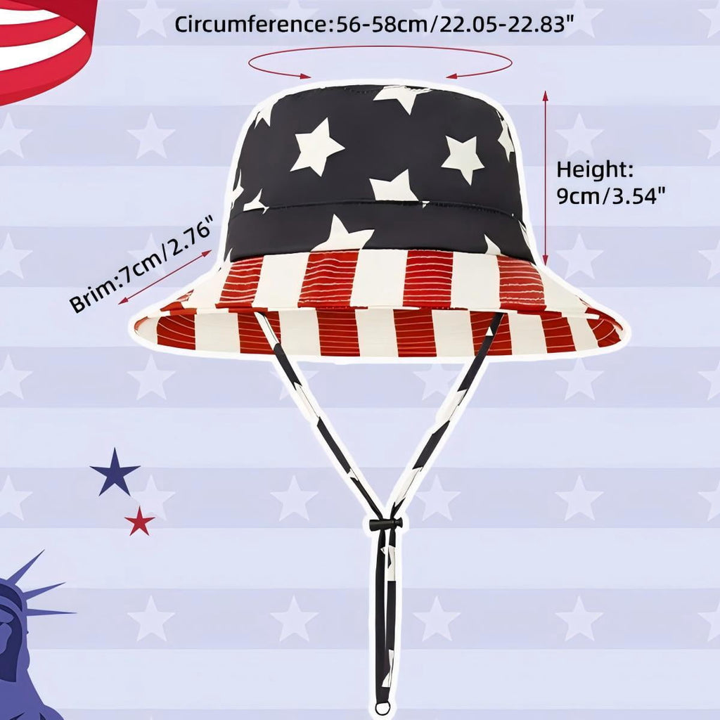 Zando 4th of July Bucket Hat for Men Women Patriotic American Flag Packable Waterproof Wide Brim Sun Hat Fishing Hiking