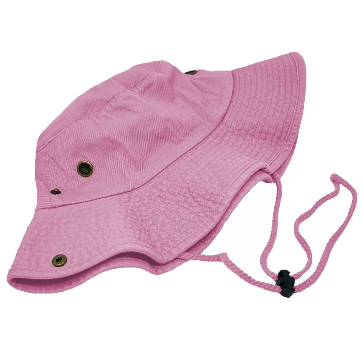 Glory Max Classic 100% Cotton Wide Brim Bucket Hat Summer Outdoor Boonie Pink Hats