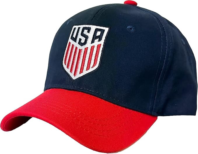 Icon Sports U.S. Soccer American Flag Cap, 100% Cotton, Blue, OSFM, 1-Pack