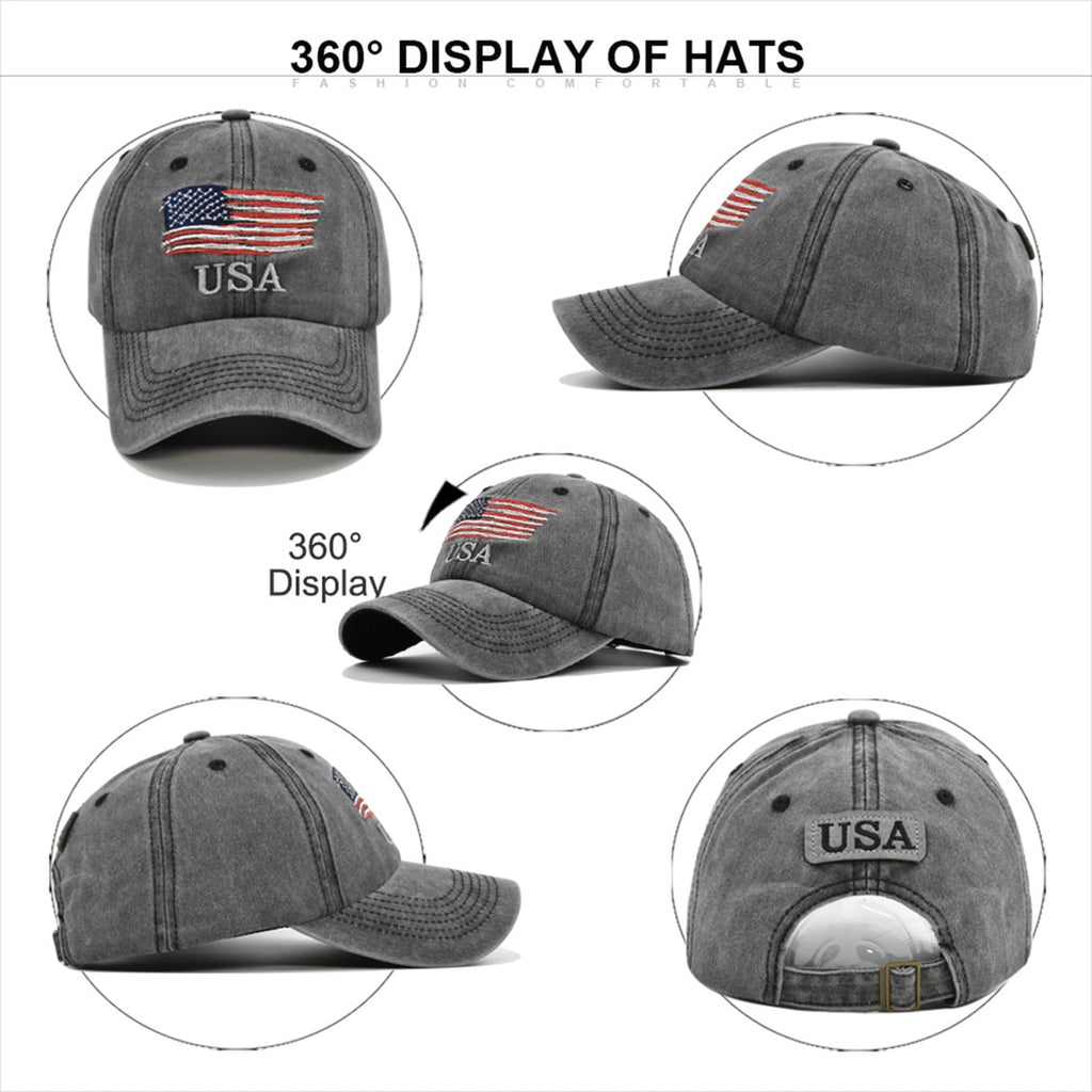 Vintage Baseball Hats for Men American Flag Patch Breathable Mesh Classic Baseball Caps Adjust Cotton Running Ball Hats