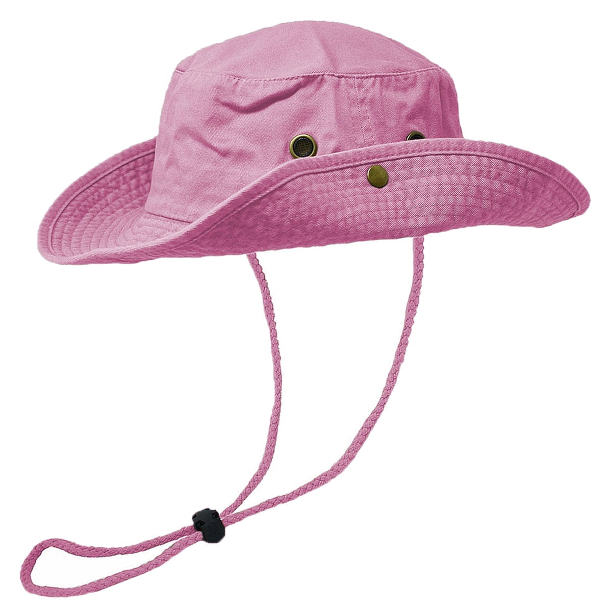 Glory Max Classic 100% Cotton Wide Brim Bucket Hat Summer Outdoor Boonie Pink Hats