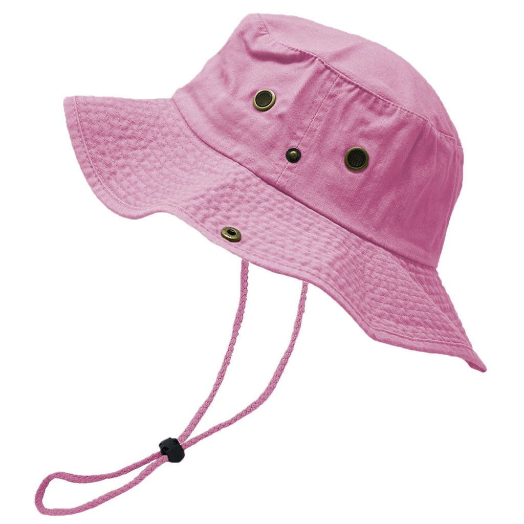 Glory Max Classic 100% Cotton Wide Brim Bucket Hat Summer Outdoor Boonie Pink Hats