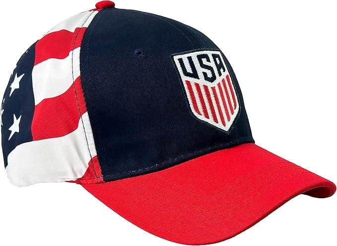 Icon Sports U.S. Soccer American Flag Cap, 100% Cotton, Blue, OSFM, 1-Pack