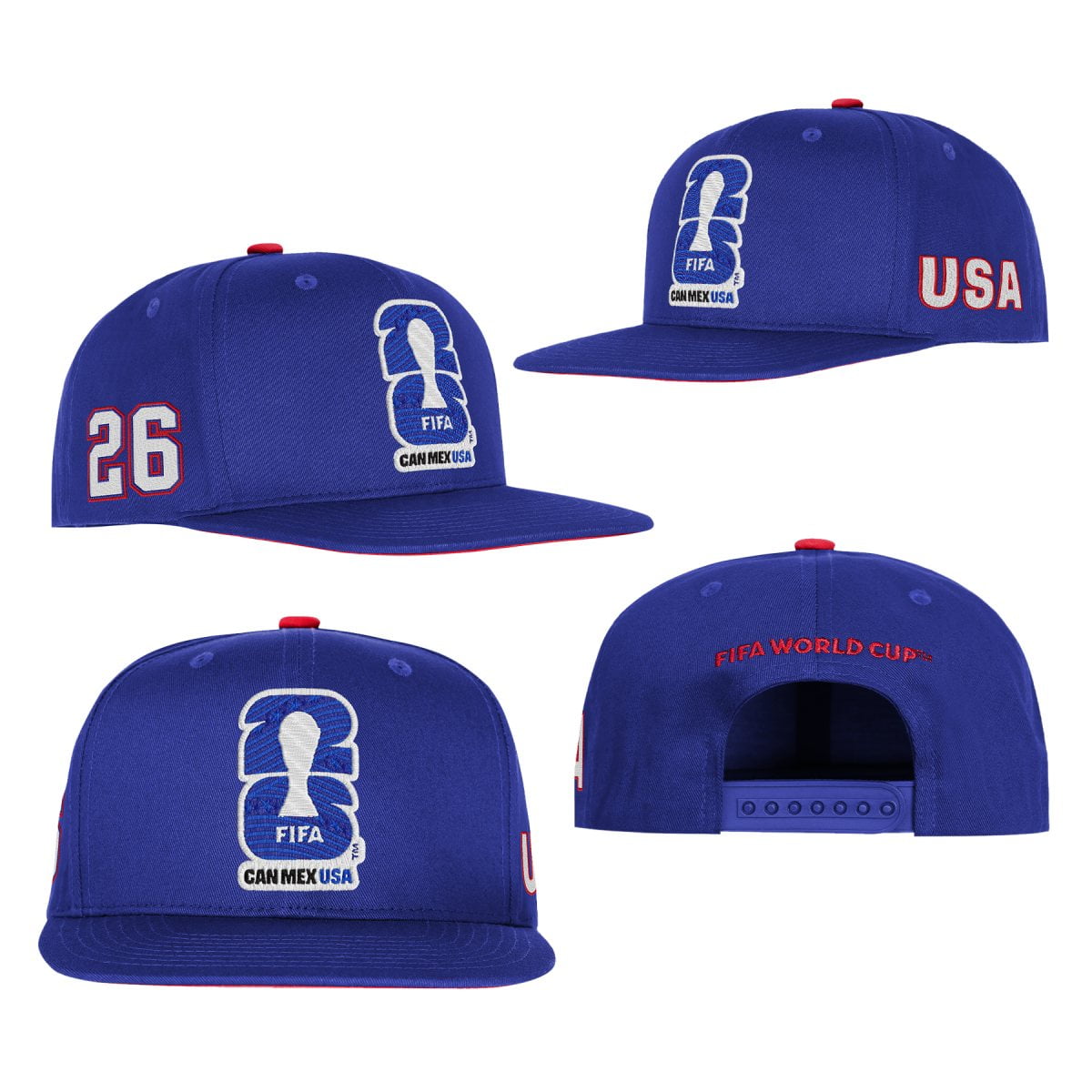 FIFA World Cup 2026 Men's Blue USA FIFA 26 Flat Brim Snapback Soccer Hat