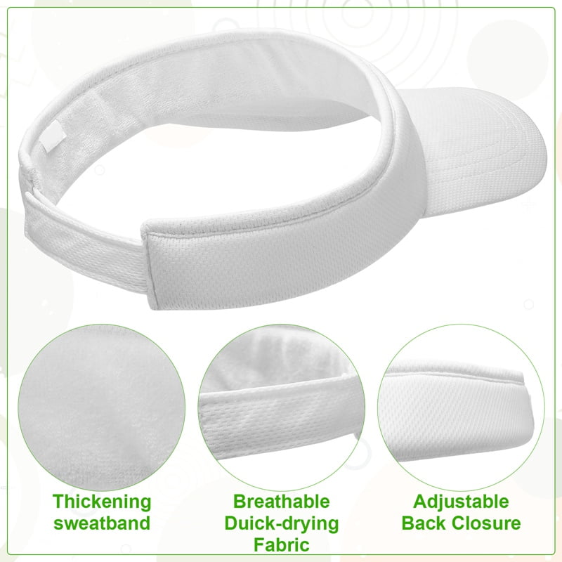 Hengguang 3 Pack Sports Sun Visor Men Women, Golf Visor with Velcro, Ladies Solid Visor Hat for Running, Tennis, Beach