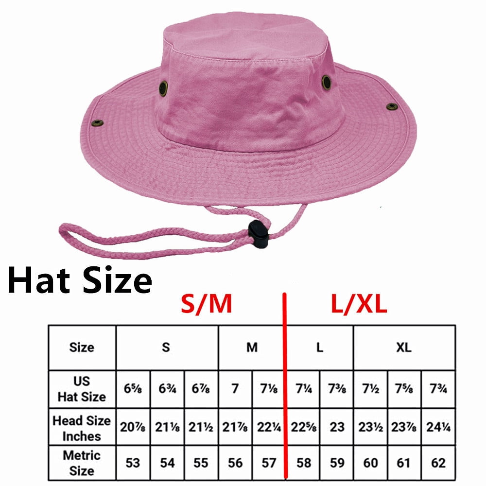 Glory Max Classic 100% Cotton Wide Brim Bucket Hat Summer Outdoor Boonie Pink Hats
