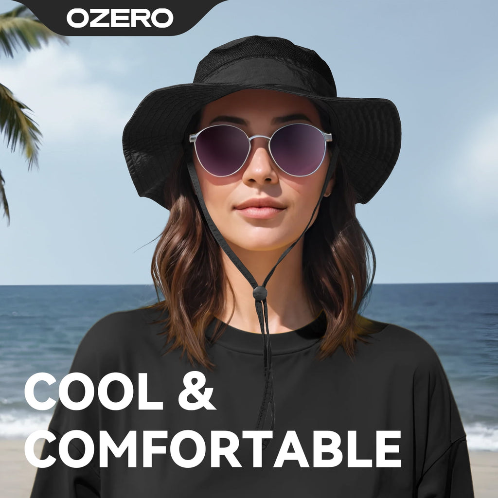 OZERO Sun Hat for Men Women：UV Protection Breathable Wide Brim Bucket Hat for Summer Fishing, Hiking, Camping Lightweight Outdoor Adventure Cap